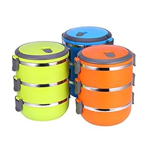 Absales 3 Layer Picnic Insulated Vaccum Tiffin Hot Box with Handle