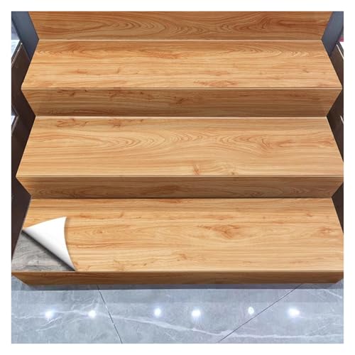 Adesivi vintage per scale con venature del legno, decalcomanie per gradini e alzate, rotolo di carta da contatto rustico in finto legno, perfetto per la decorazione di casa, cucina e ufficio