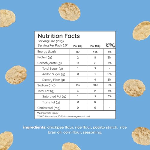 Image of Natch Chickpea Popped Protein Chips, Healthy Snacks, Low Calorie, Not Fried Not Baked, Vegan, Gluten Free, Rich in Fiber, Garlic & Herb Flavour, 55gm each (Pack of 6)