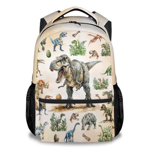 COOPASIA Boys Dinosaur Backpack Kids School Bookbag 17 Inch Childrens Book Bag for Elementary and Middle School Daily Use