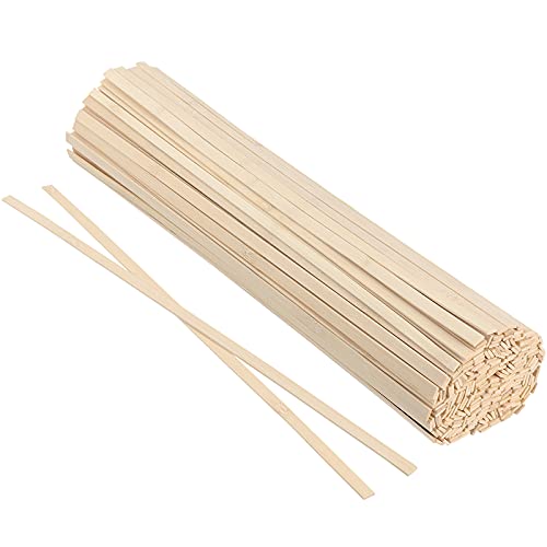 HAKZEON 300 PCS 15.5 Inch Natural Bamboo Sticks, Extra-Long, 3/8 Inches Wide Flat Wooden Paint Sticks for Crafting, Arts and School Projects, Sign-Making