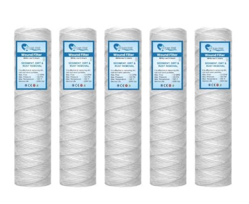 Image of Ocean Star Ro Pp Wound Filter High Density Thick Wound Thread Sediment Filter Pre Filter Cartridge 10 Inch for All Types of Water Purifiers Pack of (5)