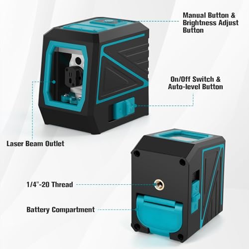 Laser Level with Tripod, 100 feet Green Cross Line Self Rotary Leveling Laser Level, Vertical and Horizontal Line, Rotatable 360 Degree, Manual Self leveling and Pulse Mode,IP54 Waterproof & Battery — view 6