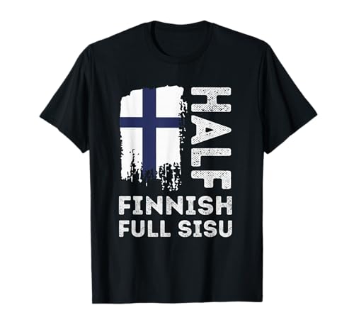 FUnny trendy gift tee Half Finnish Full Sisu Unisex-Adults Black T-Shirt Small