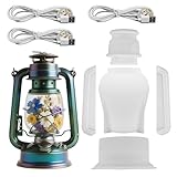 Juego Moldes Resina para Lámparas Aceite, Silicona con 3 Luces LED Estilo Vintage Molde para Lámpara de Queroseno Bricolaje Fundición de Resina Epoxi Mesas Chimeneas y Decoración del Hogar