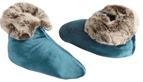 Northpoint Womens Ardour Velvet Berber Slipper Boots (Small/Medium, Teal)