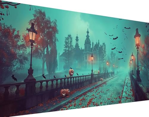 Diamond Painting Halloween 5D Citrouille grand format 70x140cm pour décoration murale