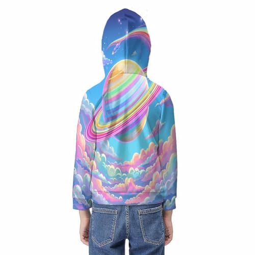 Sweatshirt ado 3D imprimé planète pull hiver manches longues - 6
