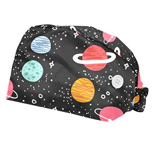 Chapeaux de travail JDEZ respirants lot de 2 casquettes à motif de planètes