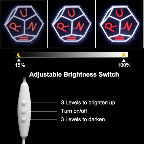 Image of Run Dice Neon Sign Retro Sci-Fi LED Light for Bedroom Game Room Decor Gifts