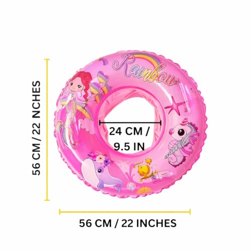 Image of Inflatable Kiddie Float | Water Baby Floater for Kids| Safe Anti-flip Diaper Style Swim Tube Rider| Swim Pool Tube for Toddlers|Multicolor Cute Swimming Pool Safety Seat (ROUND FLOAT PINK)