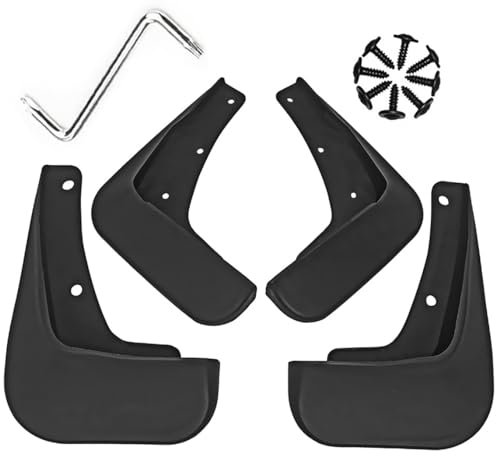 Image of Mud Flaps Guards Fit for 2010-2016 Mitsubishi Lancer EX, Front & Rear Splash Guards Accessories - 4 Pc, Black