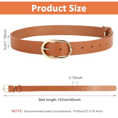 Image of PALAY Waist Belt for Women Dresses, Brown Black Belts for Women, Fashion Belts for Jeans, PU Leather Gold Buckle Ladies Belt for Woman Jeans Dress Trousers (Fit Waist 70-90cm)