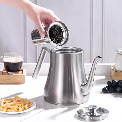 Gurudar 68Oz/2000Ml Stainless Steel Teapot With Removable Infuser, Stovetop & Dishwasher Safe Tea Maker Water Kettle For Loose Leaf & Tea Bags thumb #8