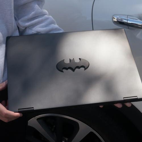 Image of Fan Emblems Batman Car Emblem - 1989 Batwing Batarang Symbol 3D Auto Badge - Color: Matte Black - Size: 3.8 x 1.8 x 0.2 inches - Officially Licensed DC Car Accessories