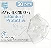 50 Mascherine FFP3 Certificate CE, Mascherina 5 Strati Senza Valvola, Maschera Facciale di Protezione da Polvere e Antiparticolato, Face Mask Protettiva Alta Efficienza di Filtraggio PFE≥99, 50 Pezzi