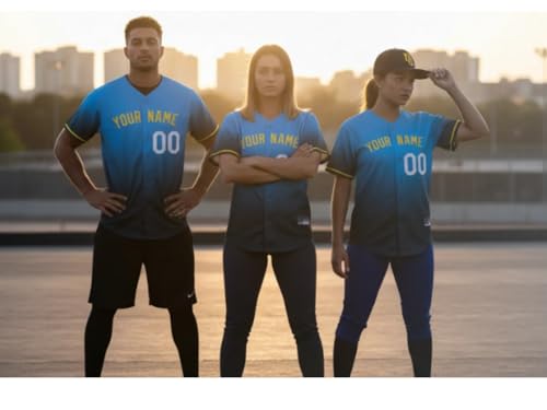 Camiseta personalizada de béisbol con nombre y número para hombres, jóvenes, mujeres y niños miniatura 2