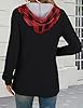 Gemulate Womens Long Hoodies Jumpers Xmas Sweaters Women Long Sleeve Pullover Ladies Patchwork Tops Soft Knitted Jumper Casual Fall Winter Sweater Black and Red XXL #1