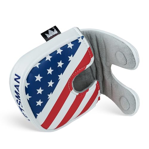 Craftsman Golf USA America Center Shaft Mallet Putter Headcover Head Cover Protector Case for DF3 Magnetic Closure