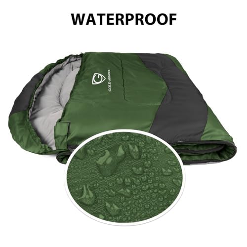 Bolsa de dormir para uso interior y exterior - Ideal para niños, adolescentes y adultos. Ultraligera y compacta (Verde OD - Cierre izquierdo) miniatura 2