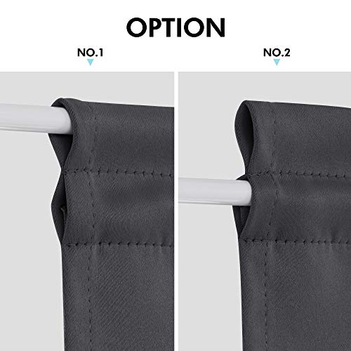 Deconovo CT1546S-3 Door Curtain Blackout Door Window Curtains For Front Door French Door Curtain With Tieback Kitchen Curtains Door Blinds For Door Window 54X40 In Dark Grey 1 Panel thumb #3