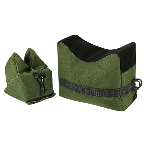 Shooting Rest Bags Front and Rear SandBag Stand Holders for Outdoor, Range, Shooting and Hunting Unfilled (Green)