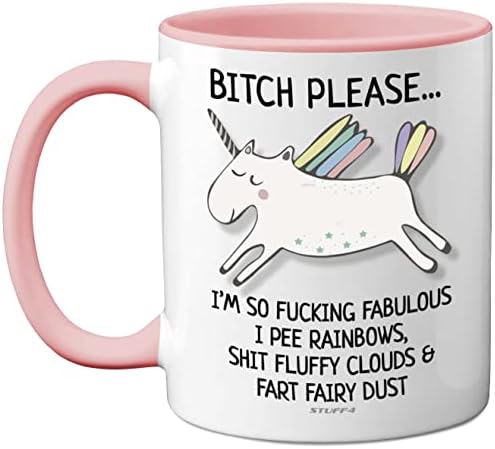 Bitch Please I'm So Fabulous Unicorn Mug, 11oz Ceramic Dishwasher Safe Mugs, Funny Gifts for Women, Birthday Present, Tea Sets for Adults, Unicorn Gifts, Christmas Present, for Your Best Friend.