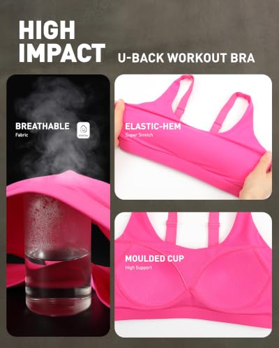 Image of RUNNING GIRL Adjustable Sports Bras for Women High Support,Full Coverage Molded Cup Sports Bra High Impact Workout Gym