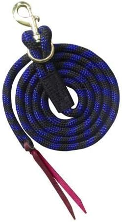Miniatura 2 de Showman Cuerda de plomo de nailon Pro Braid de 8 pies con broche de latón extraíble. Nueva tachuela para caballos! (azul rey)