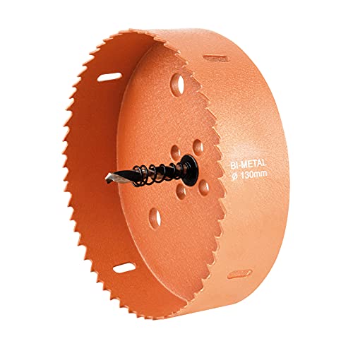 Meccion Sierras de Corona Perforadoras M42 Bi-Metal Adecuado para taladros eléctricos y taladros de banco, Ideal para Metal Suave, Aluminio, Madera, PVC, MDF y Plástico (130mm) Cover