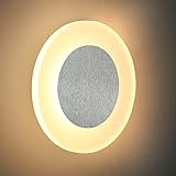ZMH LED Wandlampe innen Wandleuchte modern rund Flurlampe 3000K warmweiß aus Eisen & Acryl Ø16cm 6.9W Wandbeleuchtung für Flur Treppenhaus Keller Schlafzimmer Wohnzimmer Arbeitszimmer Kinderzimmer