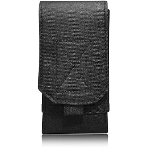 Tactical Molle Phone Case Bag Cover Loop Belt Holster Pouch Compatible with iPhone 14 Plus/14 Pro Max/14 Pro/13 Pro Max/13 Pro/13/12 Pro Max/11 Pro Max/Xs Max (Black) Cover