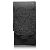 Tactical Molle Phone Case Bag Cover Loop Belt Holster Pouch Compatible with iPhone 14 Plus/14 Pro Max/14 Pro/13 Pro Max/13 Pro/13/12 Pro Max/11 Pro Max/Xs Max (Black)