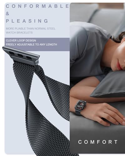 Image of Original Stainless Steel Milanese Loop Compatible with Apple Watch Band 38mm 40mm 41mm 42mm 44mm 45mm 46mm 49mm, Magnetic Clasp Band for iWatch Series 11 10 9 8 7 6 5 4, SE 3 2 1 Ultra3 2, Women & Men
