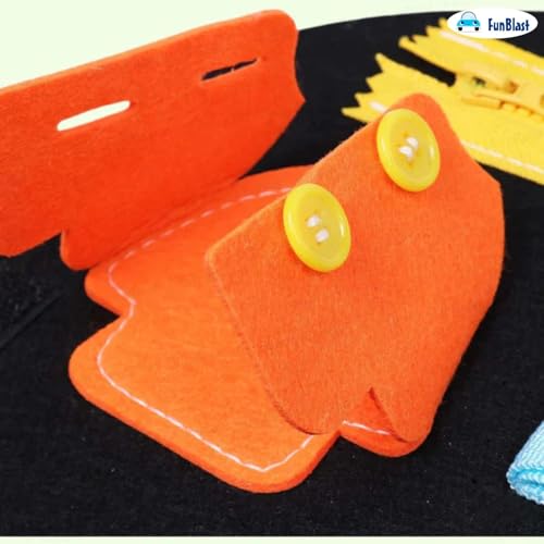 Image of FunBlast Busy Book for Toddlers Binder Board - Montessori Busy Board for Kids, Cartoon Design Learning Activity Toy for Toddlers, Educational & Early Learning Toys for Kids, Toddler (Dino)