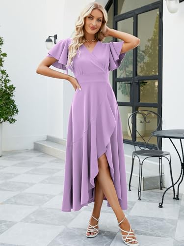 Image of ZZV Formal Dresses for Women Gowns Evening V Neck Wedding Guest Dresses