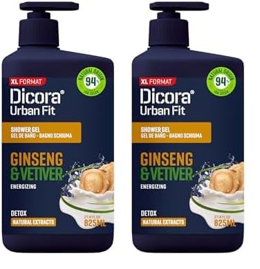 DICORA UF PURIFYING SHOWER GEL DETOX VETIVER& GINGER 825ML (Paquete de 2)