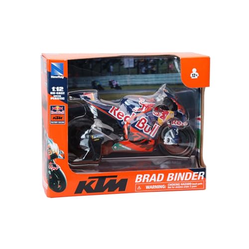 Modelo a escala 1:12 motocicleta KTM RC16 Brad Binder rojo miniatura 2