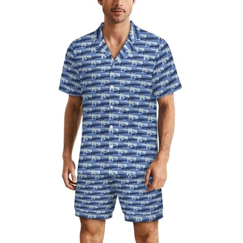 Pyjama 2 pièces camouflage bleu homme résout l'inconfort des nuits