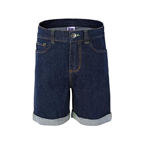 Bienzoe Girl's Soft Denim High Waist Stretchy Jeans Shorts Navy 12 Cover