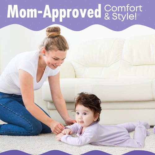 Baby Pajamas for Boys Girls, 2-Pack, Two Way Double Zipper Sleeve Footie Romper Clothes with Floral Design, 3-6 Month Sleeper & 100% Cotton PJs for Newborn 7