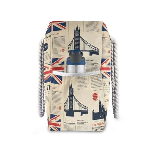 susiyo Newspaper-style English Landmark Beach Bags for Women Large Travel Tote Bag Waterproof Sandproof Lightweight Swim Pool Bag for Family Outdoor3