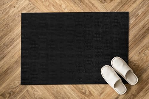 Luul Home Modern Black Non Slip Door Mat 2x3 Non Skid Soft Rubber Back Door Mat for Entryway Kitchen Rug for Bathroom Mat Easy Cleaning Stain Resistant Non Shedding Carpet 2 x 3
