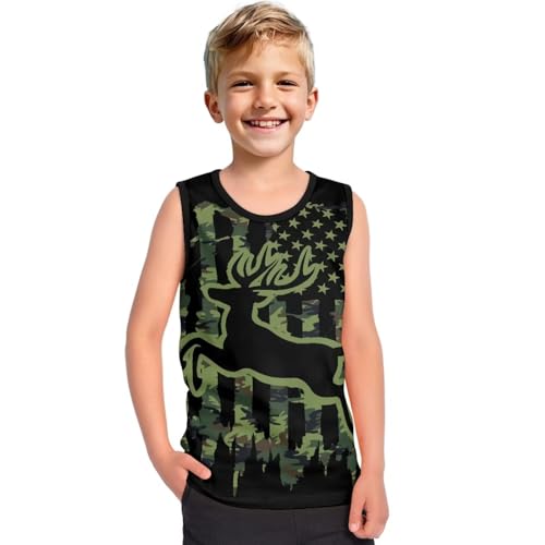 Boys 4th of July Shirt 1-6 Y Kids Patriotic Tank Top Shirts Summer Breathable Athletic Vest Tees Soft Tshirts
