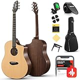 Donner DO-SERIE Akustikgitarre Set für Anfänger, Erwachsene 4/4 Cutaway Gitarre in voller Größe, Acustica Guitarra mit Zubehörpaket, Fichte, Mahagoni, DO-Korpus, S410C, Rechte Hand, 41 Zoll, Matt