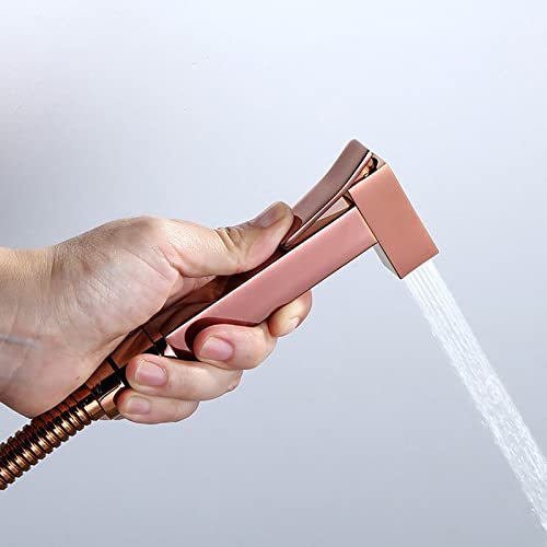 Rociador de pañales de tela para bebés de mano oro rosa kit de ducha de bidé 4
