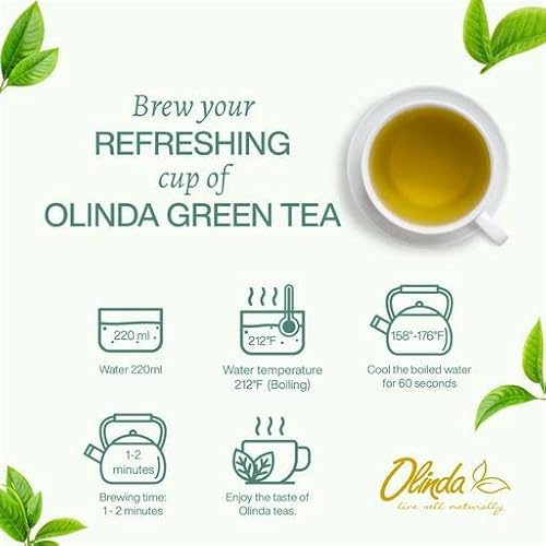 Olinda Moringa Lemon Green Tea With Moringa Leaves, Ginger And Lemon Pieces | Caffeinated Tea Bags, Brew Hot Or Cold, 28 Tea Bags - Pack Of 6 #TOP4