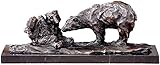 HXPBJ Ornamentes Dekorations  Bronzestatuen Tierskulpturen Eisbär Mutter-Sohn Wohnkultur Garten Statue, Bronze