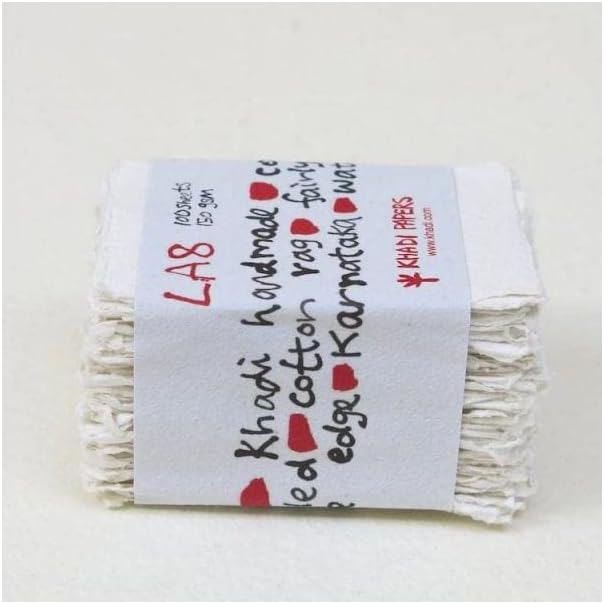 Handmade Business Card Size (5cm x 8cm) Paper - White - 150 GSM - 100 Sheets