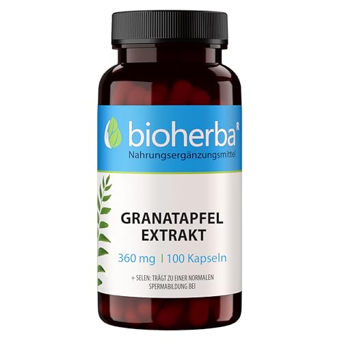 Granatapfel Kapseln 100 Stück mit 720mg Tagesdosis Extrakt enthält Selen von BIOHERBA PZN 17190648